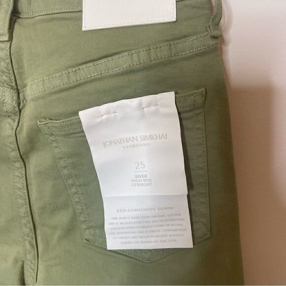 Jonathan Simkhai River High Rise Straight Leg Jeans in green NWT - Picture 12 of 12